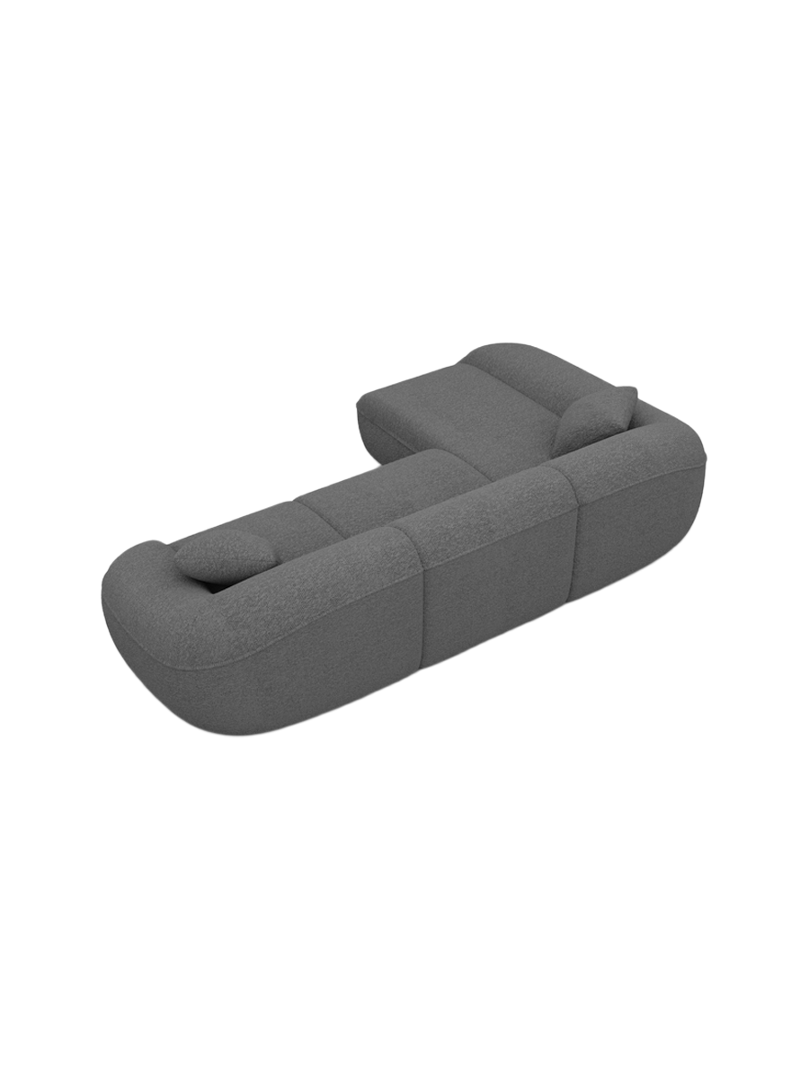 
4-Sitzer Design Ecksofa „Novara“ mit Bouclé-Bezug - Bouclé Graphit / Eckteil links