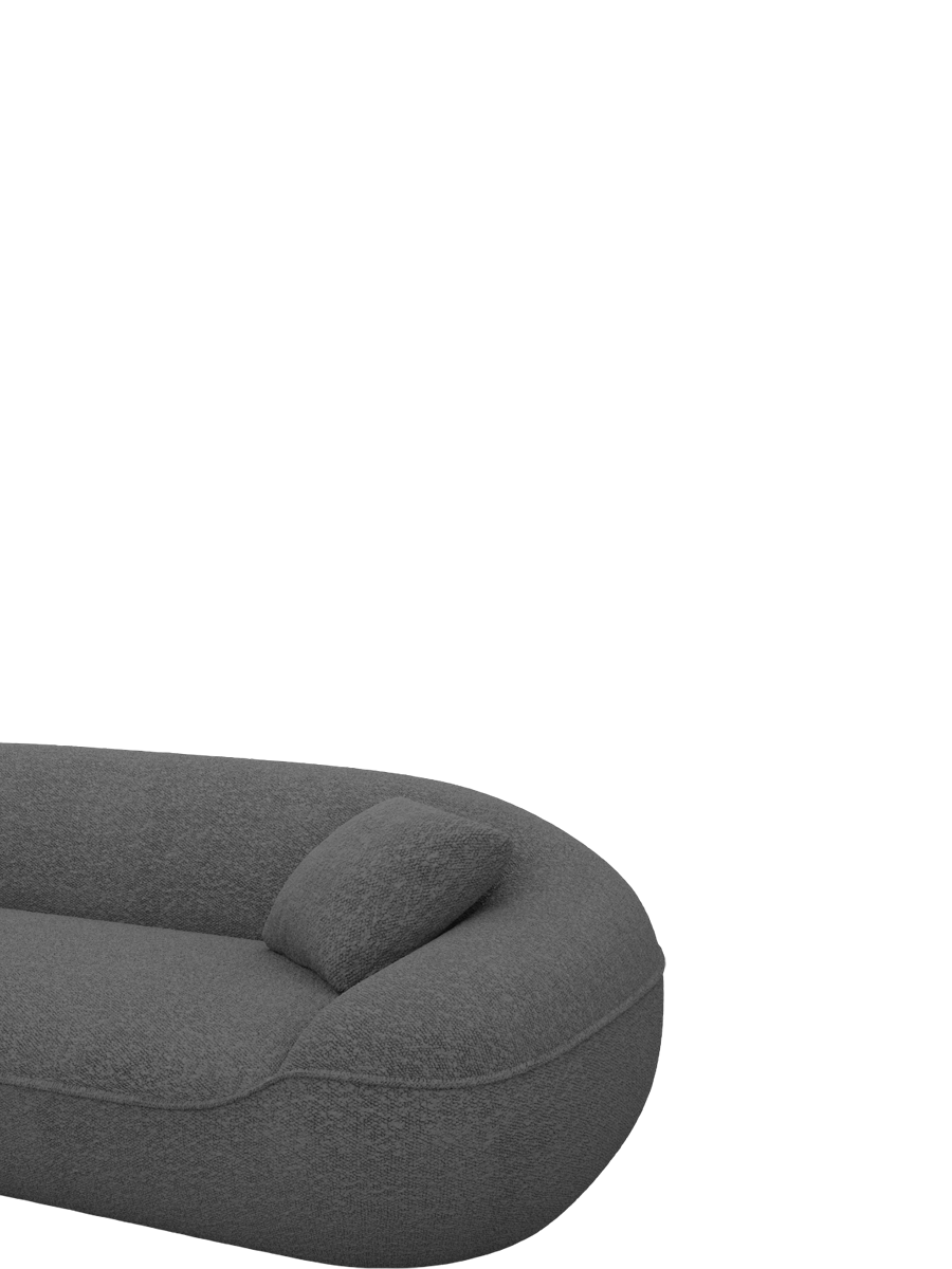 
4-Sitzer Design Ecksofa „Novara“ mit Bouclé-Bezug - Bouclé Graphit / Eckteil links
