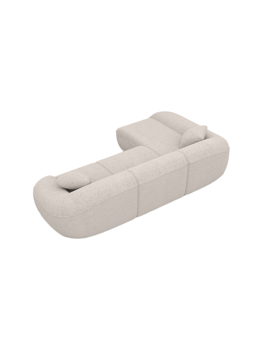 
4-Seater Designer Corner Sofa “Novara” with Bouclé Upholstery - Bouclé Toffee / Left corner section