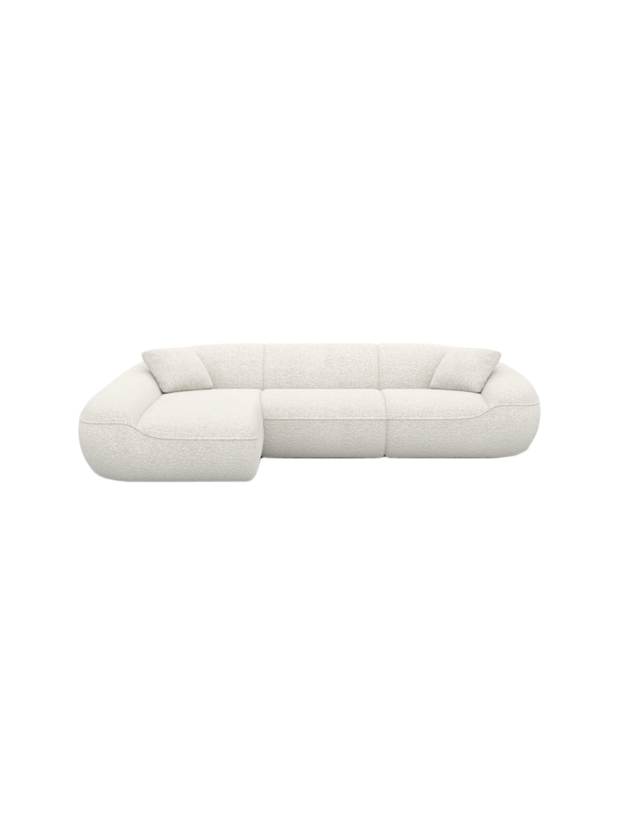 
4-Sitzer Design Ecksofa „Novara“ mit Bouclé-Bezug - Bouclé Graphit / Eckteil links