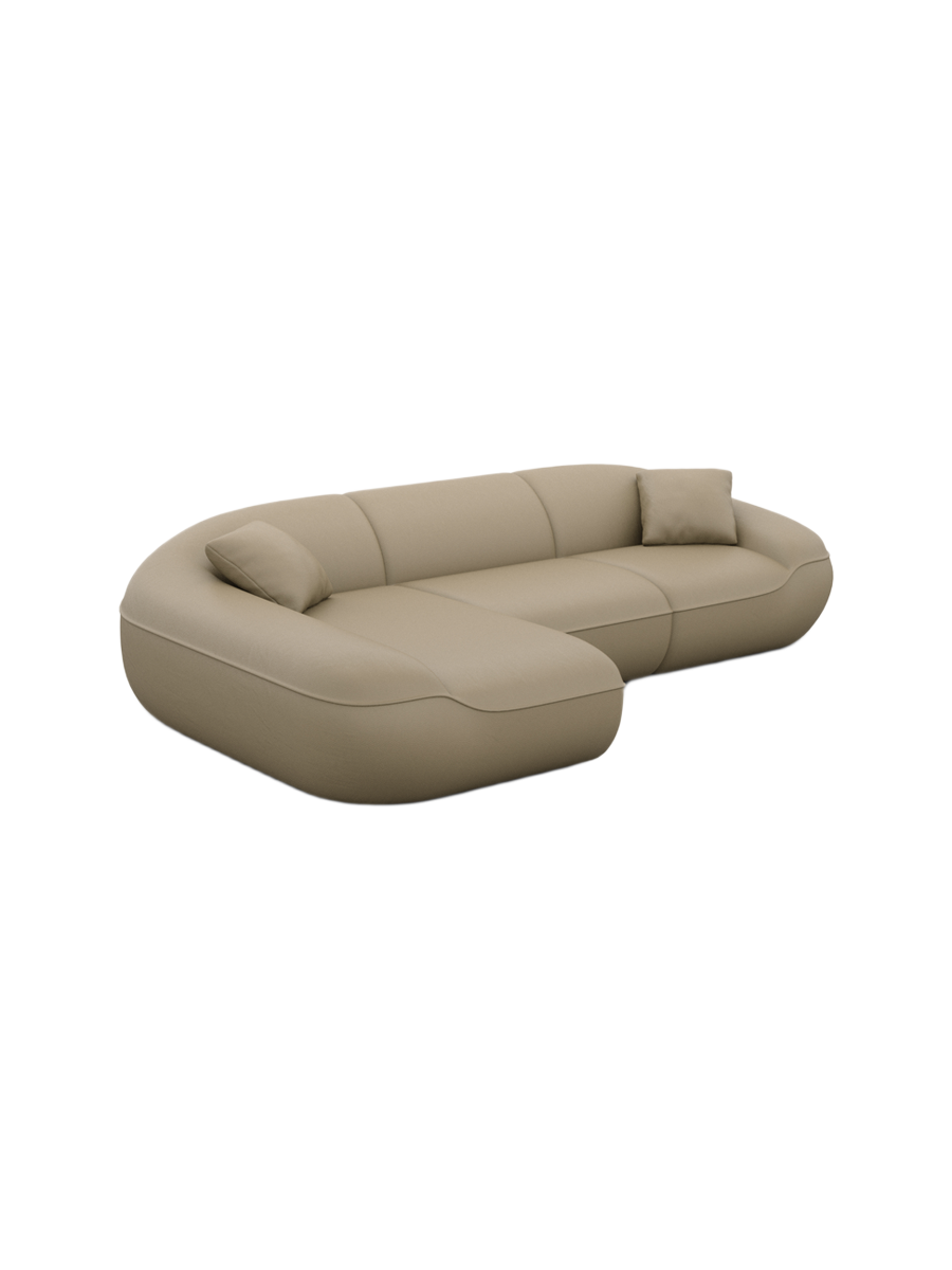 
Divano angolare di design a 4 posti in vera pelle «Novara» - Vera pelle Dark Beige / Elemento angolare sinistro