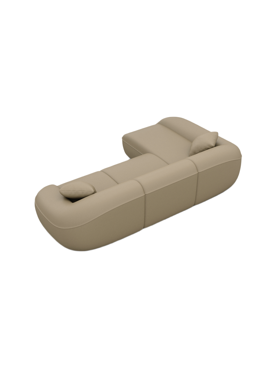 
Divano angolare di design a 4 posti in vera pelle «Novara» - Vera pelle Dark Beige / Elemento angolare sinistro
