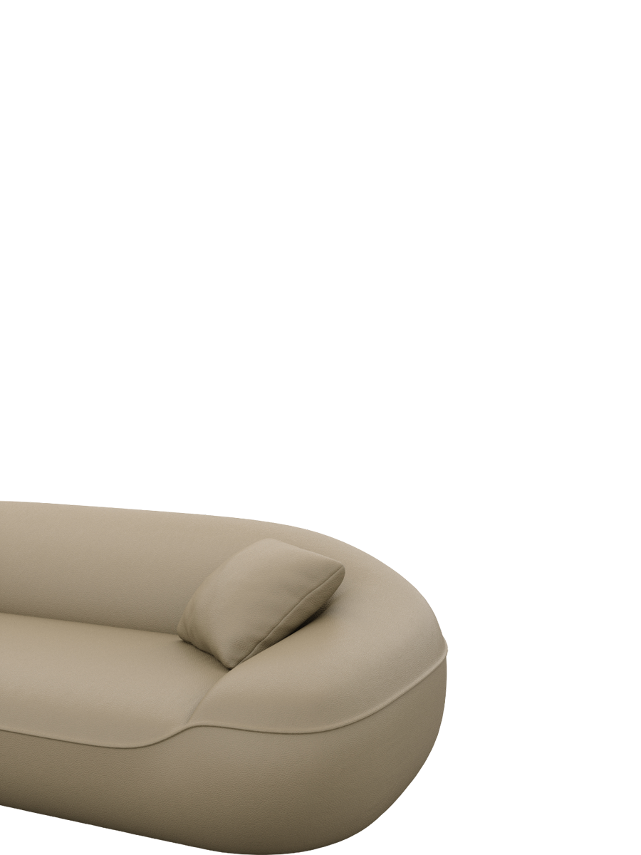 
Divano angolare di design a 4 posti in vera pelle «Novara» - Vera pelle Dark Beige / Elemento angolare sinistro
