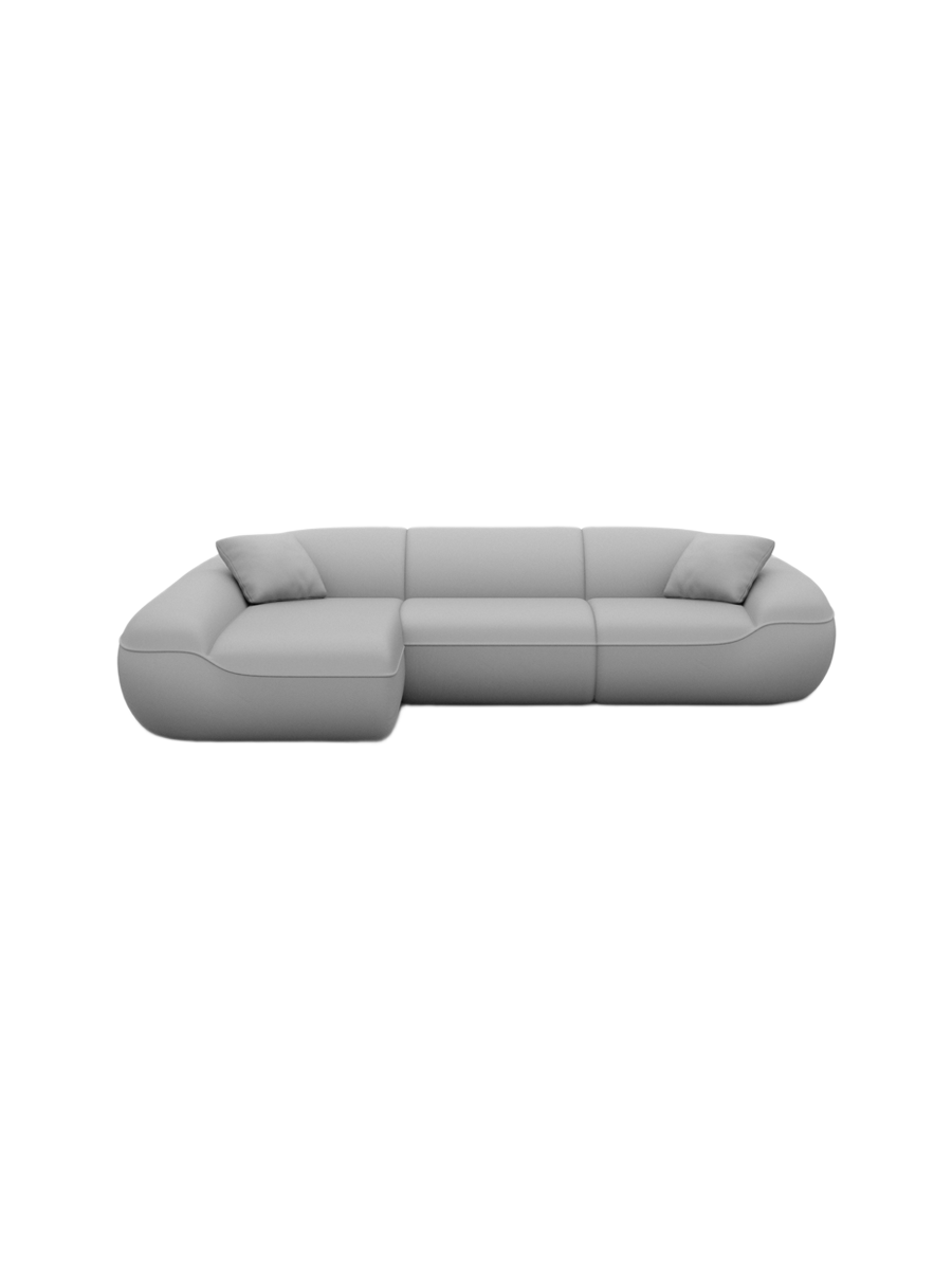 
4-Sitzer Design Echtleder Ecksofa „Novara“ - Echtleder Beige / Eckteil links