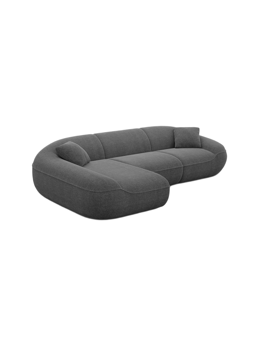 
4-Sitzer Design Ecksofa „Novara“ mit Strukturstoff-Bezug - Strukturstoff Anthrazit / Eckteil links