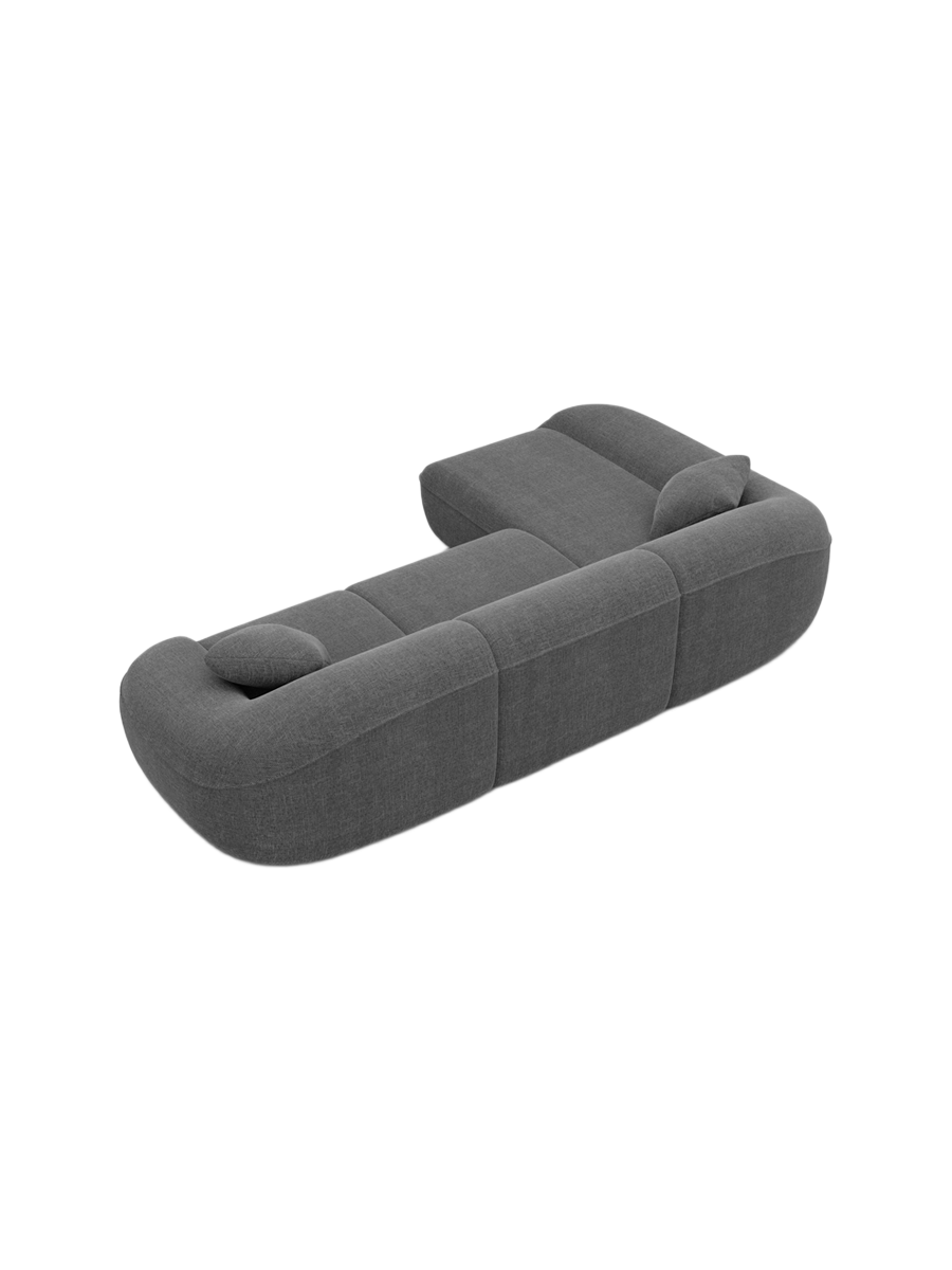 
4-Sitzer Design Ecksofa „Novara“ mit Strukturstoff-Bezug - Strukturstoff Anthrazit / Eckteil links