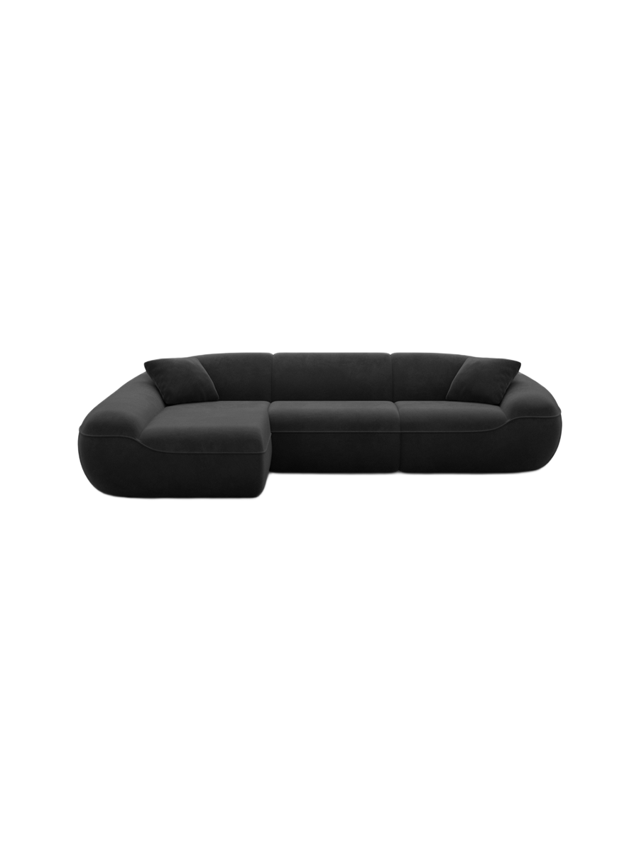 
4-Sitzer Design Ecksofa „Novara“ mit Samtbezug - Samtbezug Königsblau / Eckteil links