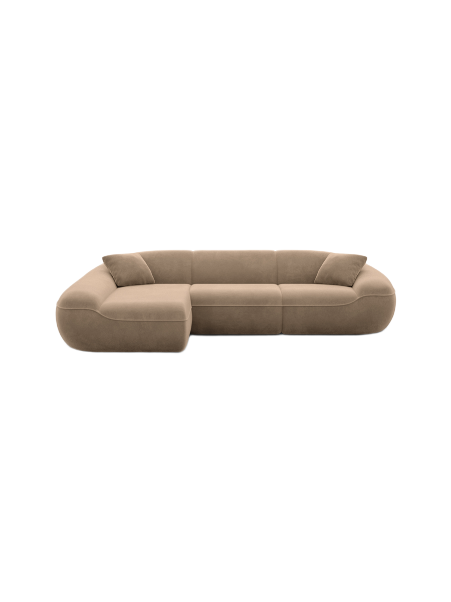 
4-Sitzer Design Ecksofa „Novara“ mit Samtbezug - Samtbezug Königsblau / Eckteil links
