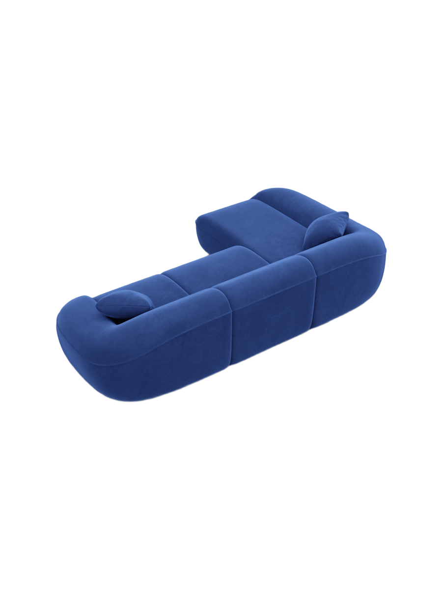 
4-Sitzer Design Ecksofa „Novara“ mit Samtbezug - Samtbezug Königsblau / Eckteil links