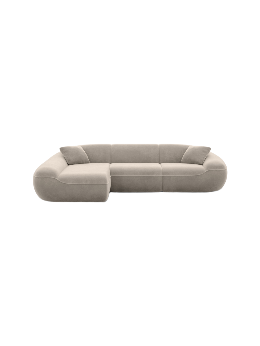 
4-Sitzer Design Ecksofa „Novara“ mit Samtbezug - Samtbezug Königsblau / Eckteil links