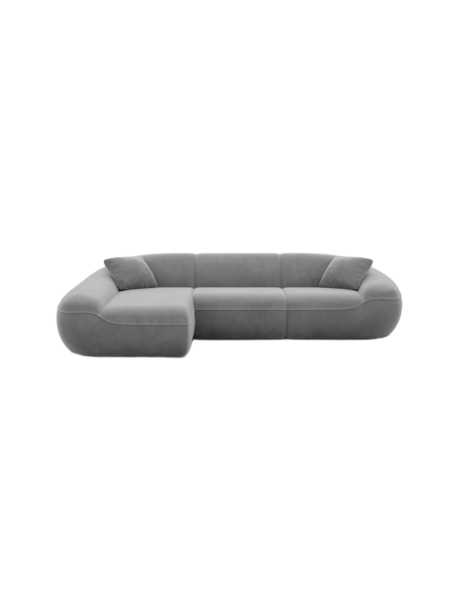 
4-Sitzer Design Ecksofa „Novara“ mit Samtbezug - Samtbezug Königsblau / Eckteil links