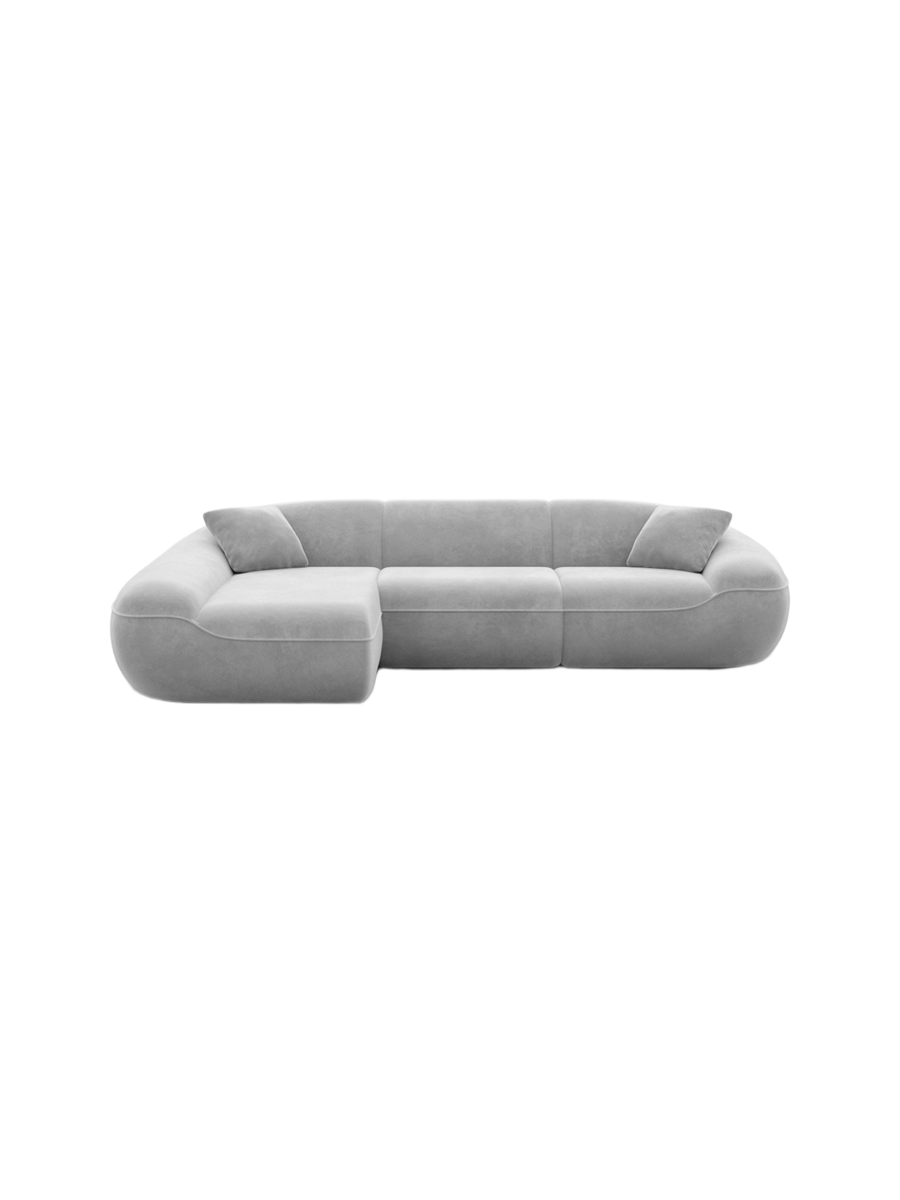 
4-Sitzer Design Ecksofa „Novara“ mit Samtbezug - Samtbezug Königsblau / Eckteil links
