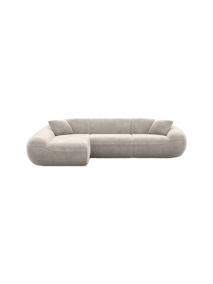 
4-Sitzer Design Ecksofa „Novara“ mit Samtbezug - Samtbezug Königsblau / Eckteil links