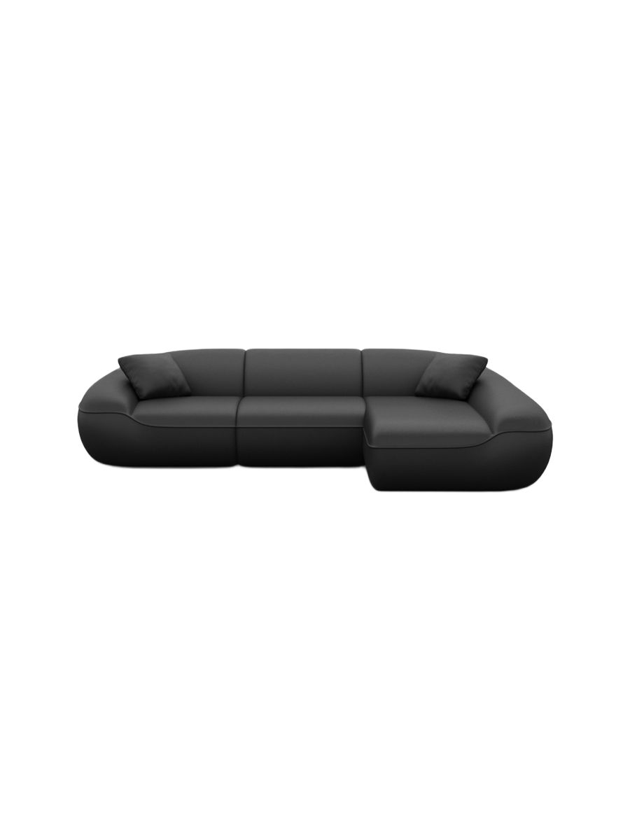 
4-Sitzer Design Echtleder Ecksofa „Novara“ - Echtleder Beige / Eckteil links