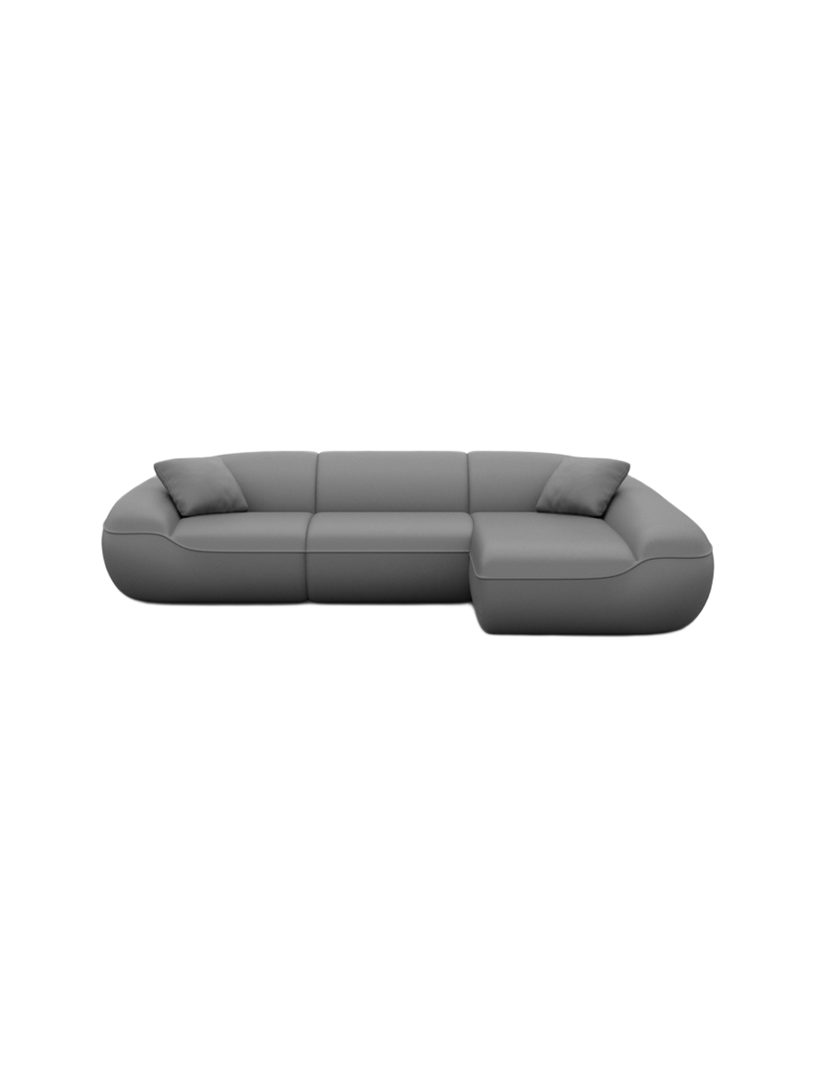 
4-Sitzer Design Echtleder Ecksofa „Novara“ - Echtleder Beige / Eckteil links