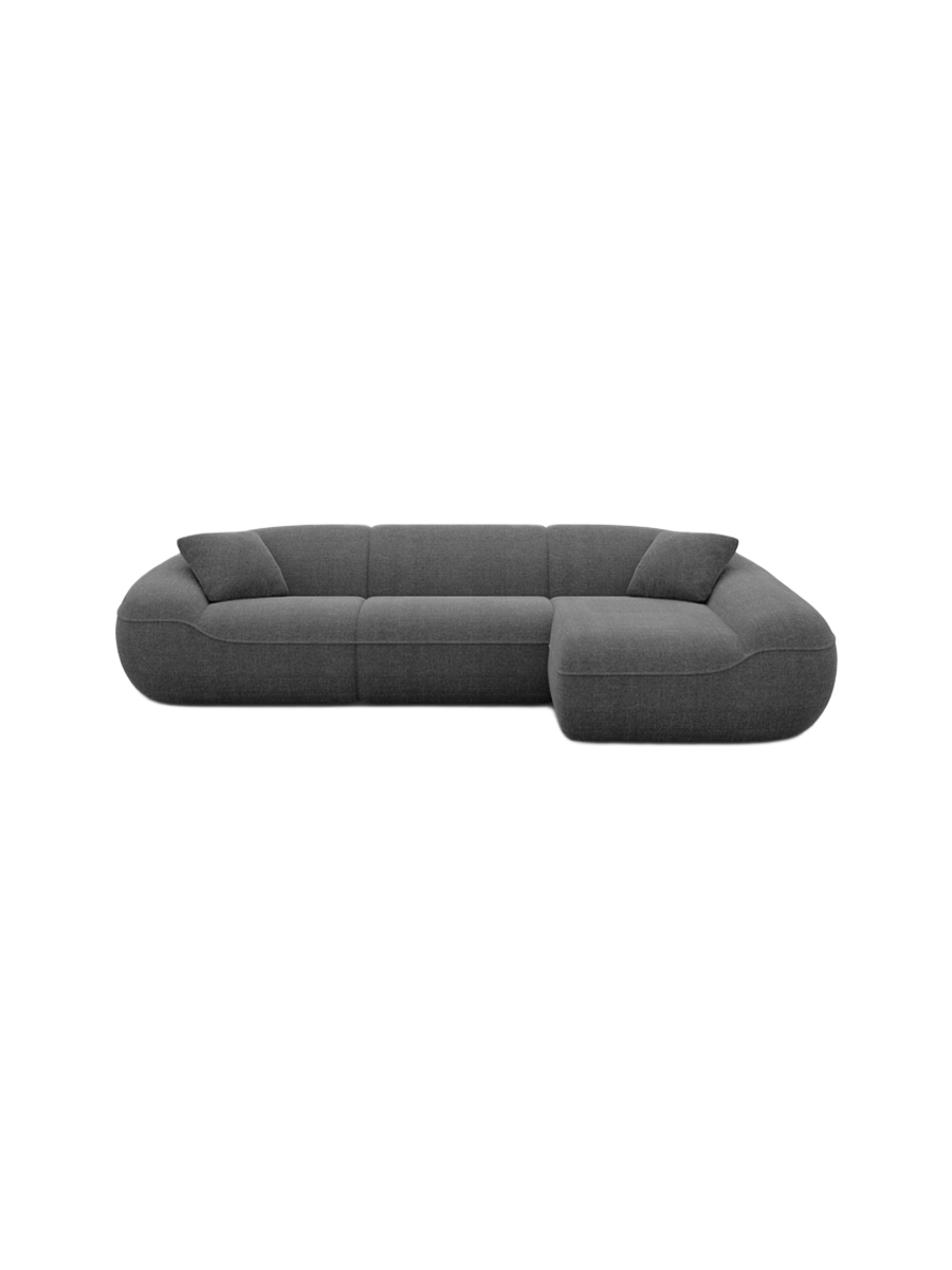 
4-Sitzer Design Ecksofa „Novara“ mit Strukturstoff-Bezug - Strukturstoff Anthrazit / Eckteil links