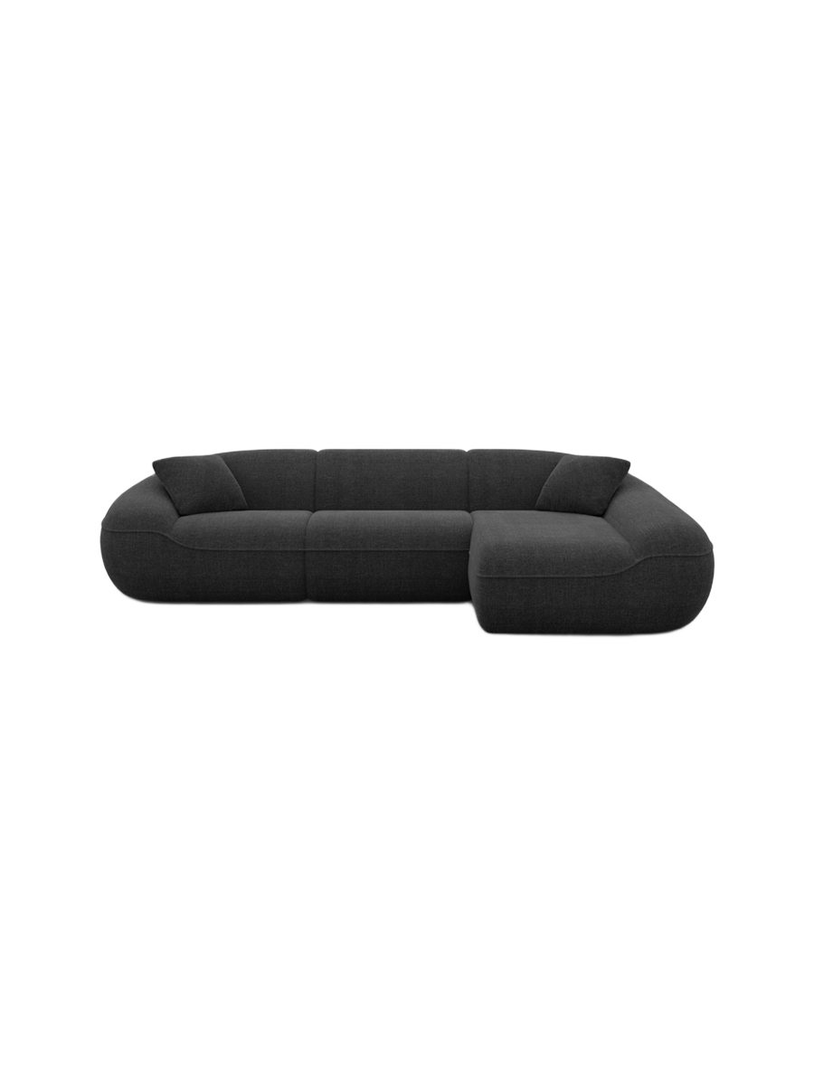 
4-Sitzer Design Ecksofa „Novara“ mit Strukturstoff-Bezug - Strukturstoff Anthrazit / Eckteil links