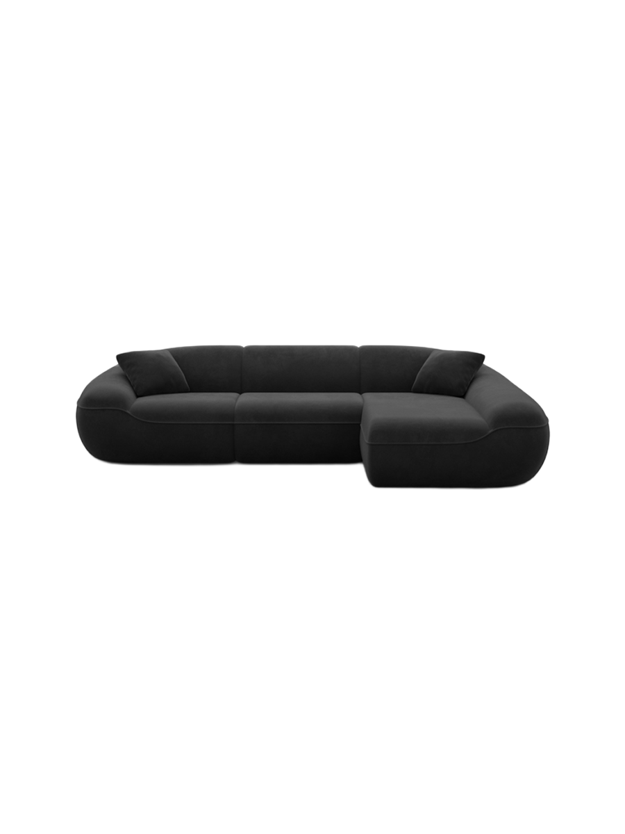 
4-Sitzer Design Ecksofa „Novara“ mit Samtbezug - Samtbezug Königsblau / Eckteil links
