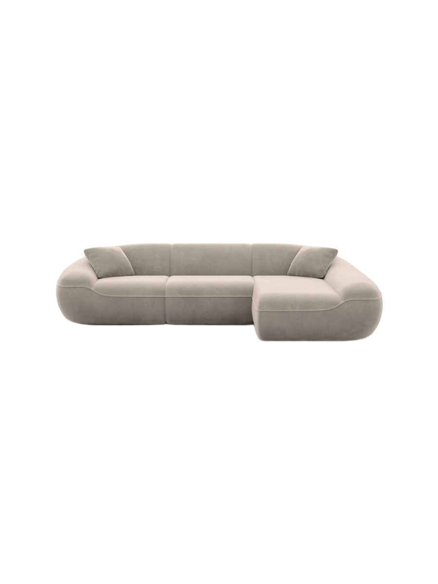
4-Sitzer Design Ecksofa „Novara“ mit Samtbezug - Samtbezug Königsblau / Eckteil links