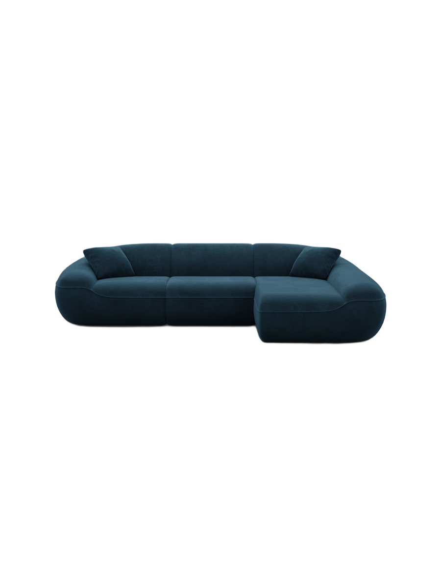 
4-Sitzer Design Ecksofa „Novara“ mit Samtbezug - Samtbezug Königsblau / Eckteil links