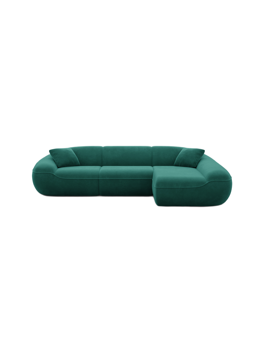 
4-Sitzer Design Ecksofa „Novara“ mit Samtbezug - Samtbezug Königsblau / Eckteil links