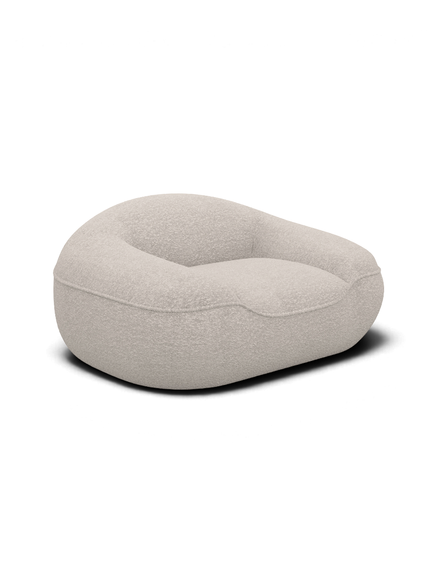 
Fauteuil lounge design « Novara » avec revêtement en bouclé - Bouclé Toffee