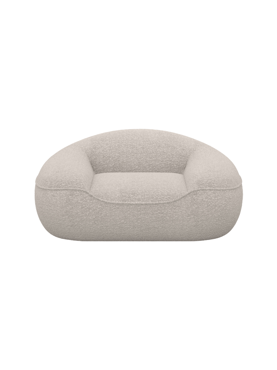 
Designer Lounge Chair “Novara” with Bouclé Upholstery - Bouclé Toffee