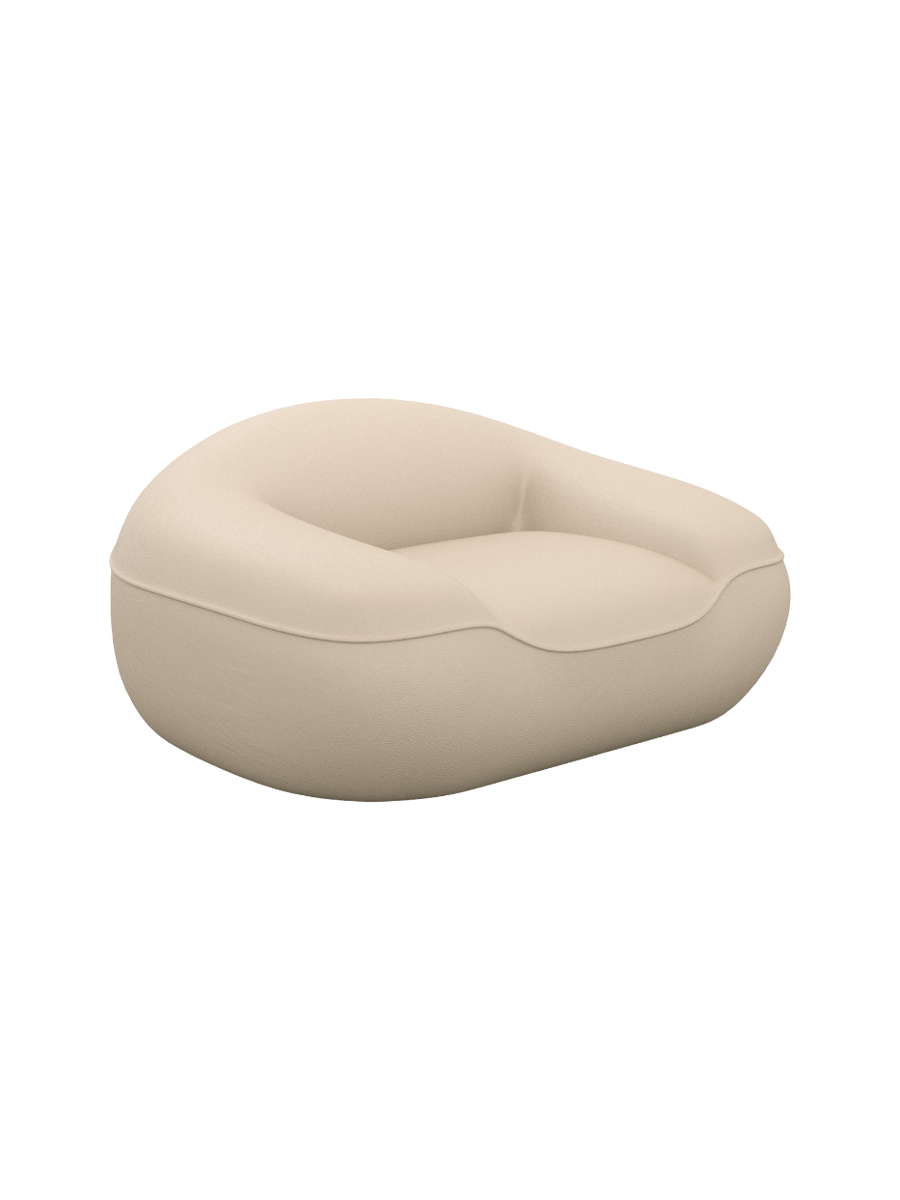 
Design Echtleder Loungesessel „Novara“ - Echtleder Beige