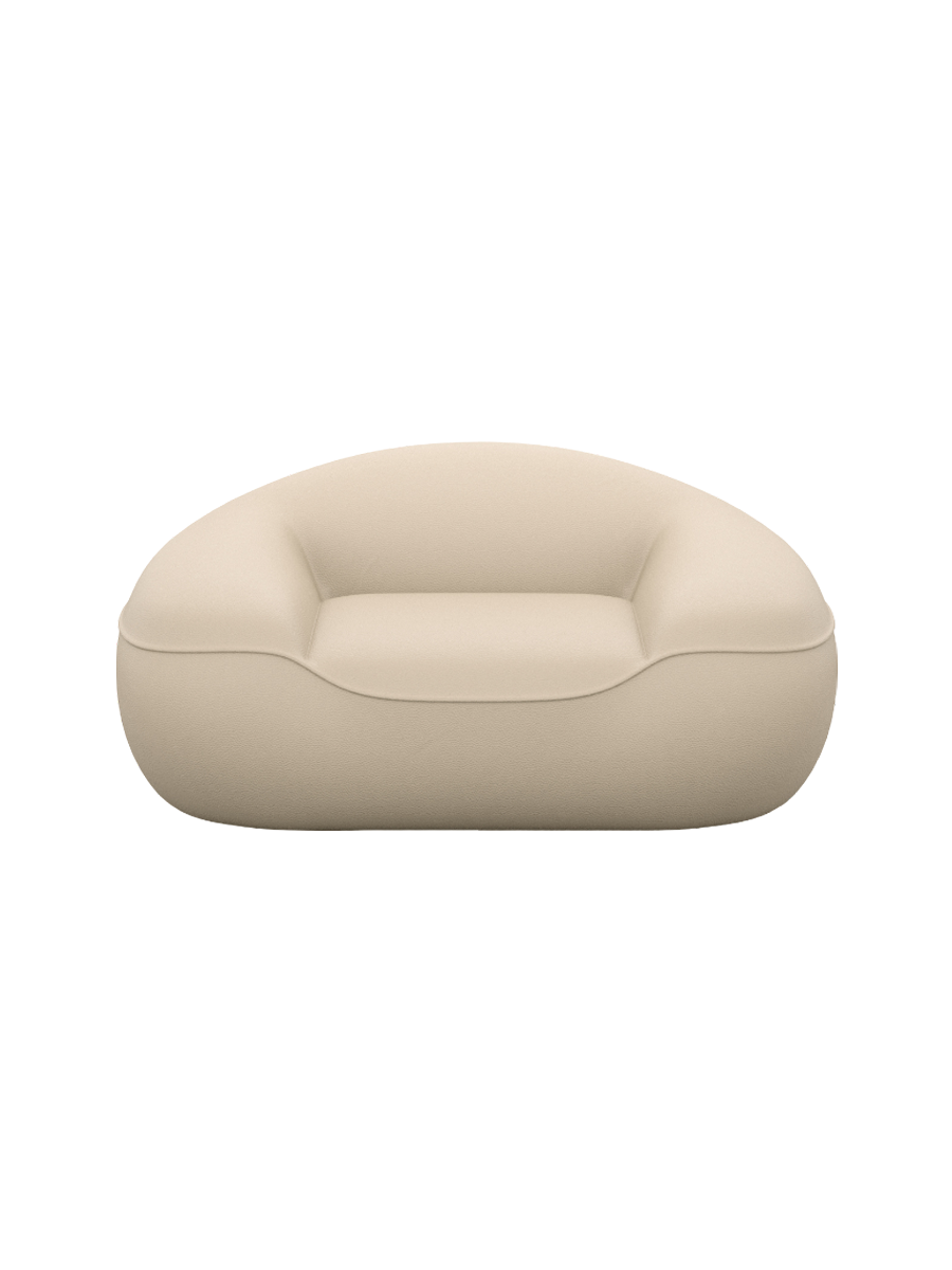 
Design Echtleder Loungesessel „Novara“ - Echtleder Beige