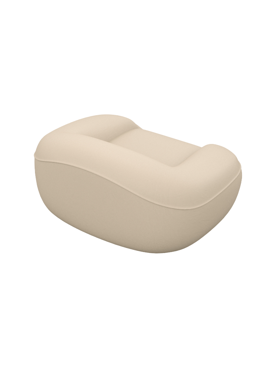 
Design Echtleder Loungesessel „Novara“ - Echtleder Beige