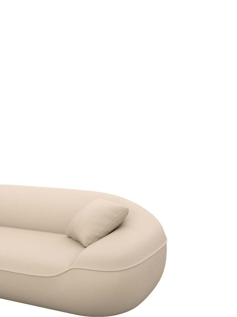 
Design Echtleder Loungesessel „Novara“ - Echtleder Beige