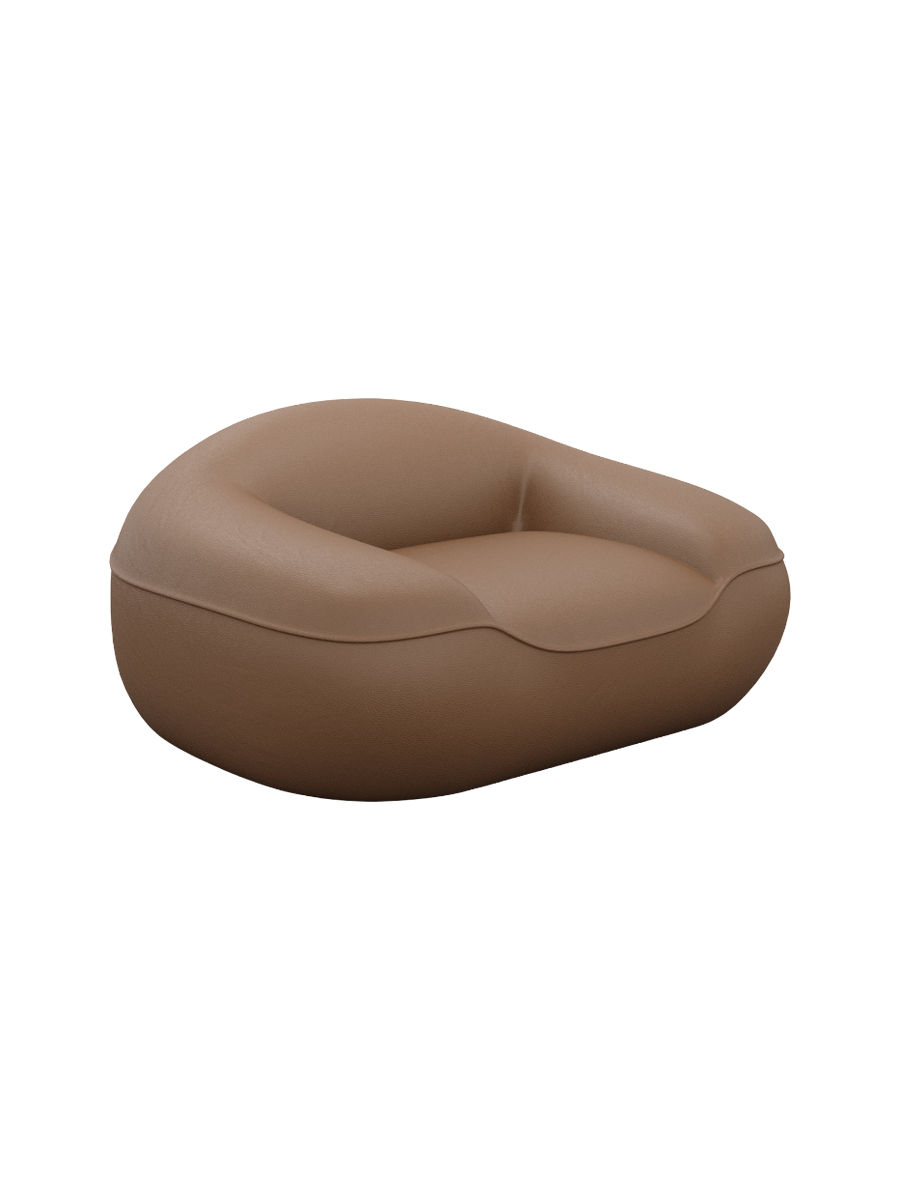 
Design Echtleder Loungesessel „Novara“ - Echtleder Beige
