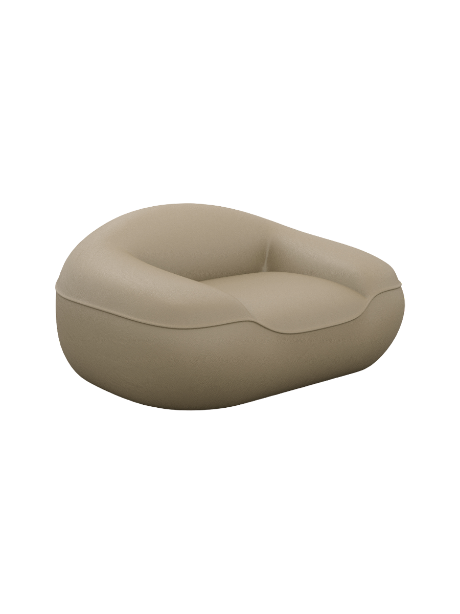 
Design Echtleder Loungesessel „Novara“ - Echtleder Beige