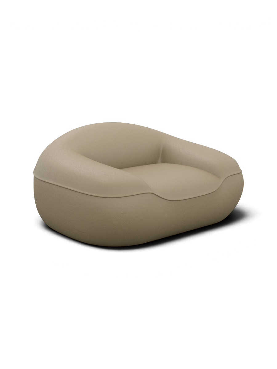 
Poltrona lounge di design in vera pelle «Novara» - Vera pelle Dark Beige