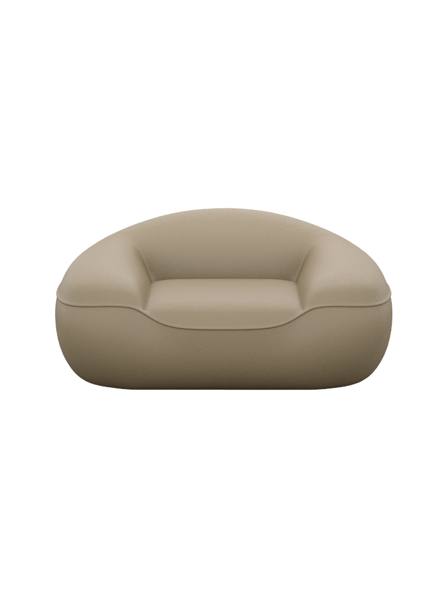 
Poltrona lounge di design in vera pelle «Novara» - Vera pelle Dark Beige