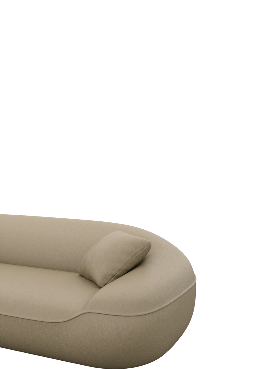 
Poltrona lounge di design in vera pelle «Novara» - Vera pelle Dark Beige