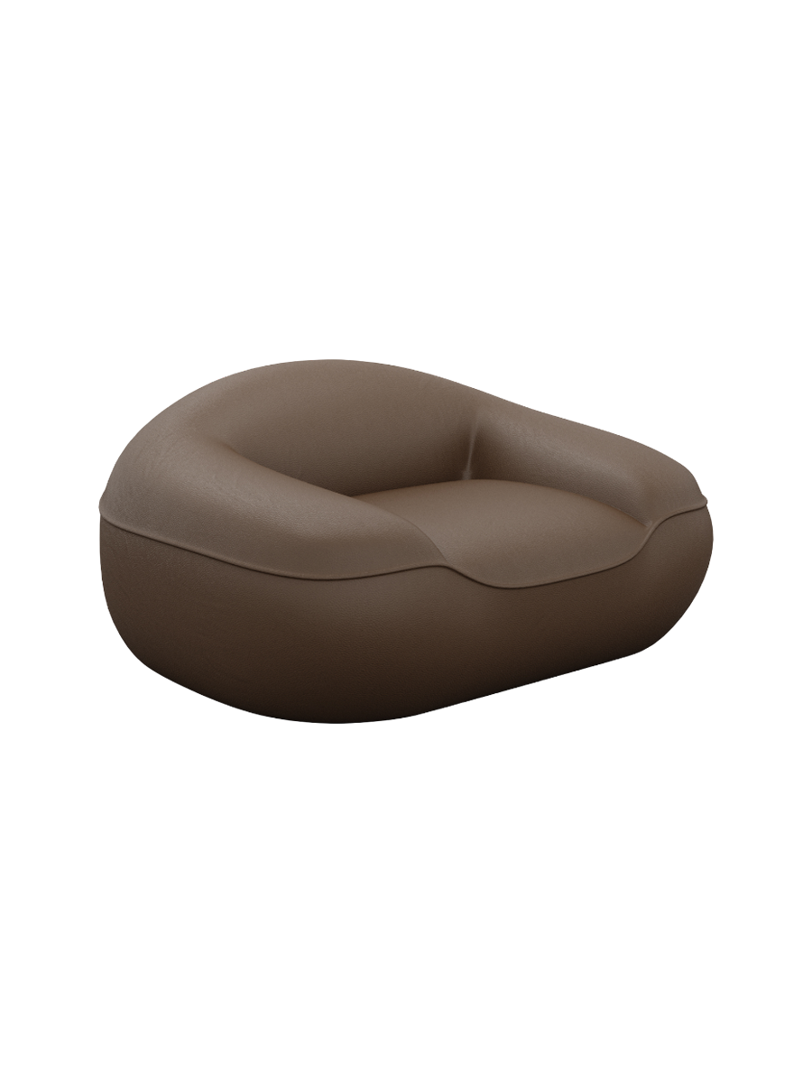 
Design Echtleder Loungesessel „Novara“ - Echtleder Beige