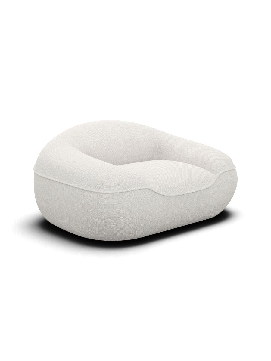 
Fauteuil lounge design « Novara » avec revêtement en tissu texturé - Tissu texturé Weiss