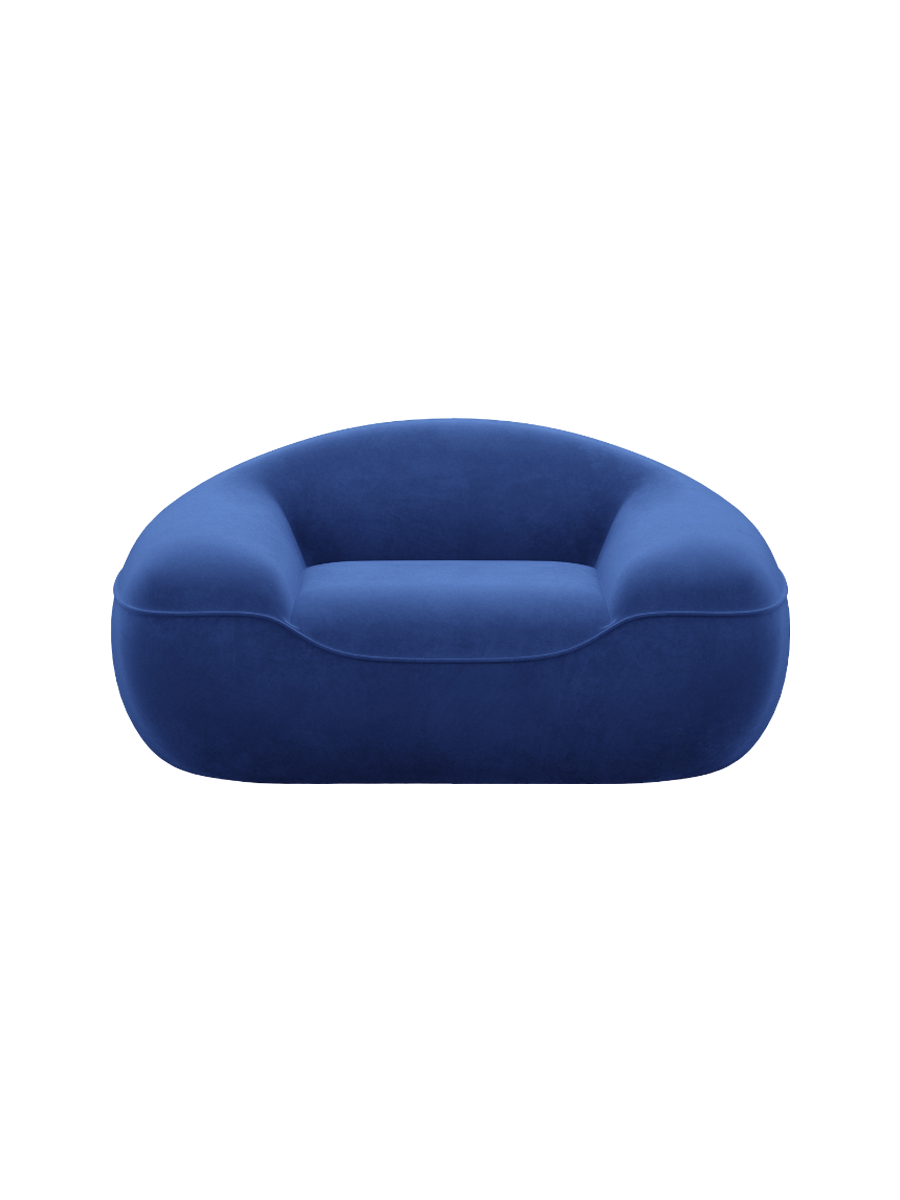 
Design Loungesessel „Novara“ mit Samtbezug - Samtbezug Königsblau