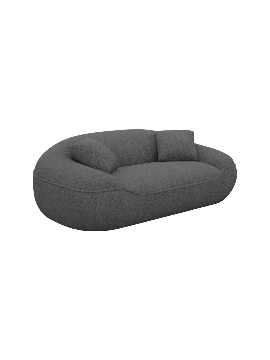 
2-Sitzer Design Sofa „Novara“ mit Bouclé-Bezug - Bouclé Graphit
