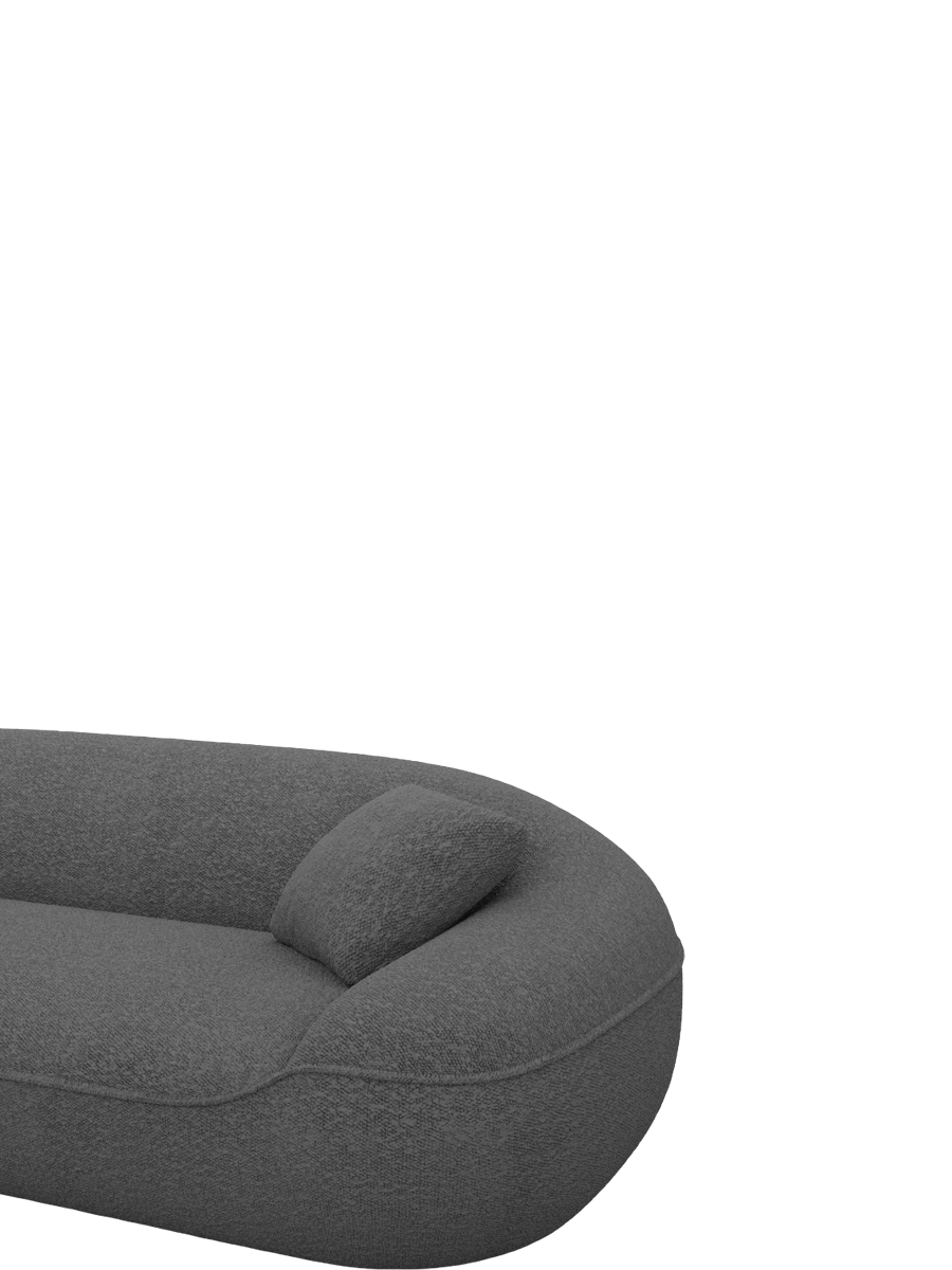 
2-Sitzer Design Sofa „Novara“ mit Bouclé-Bezug - Bouclé Graphit