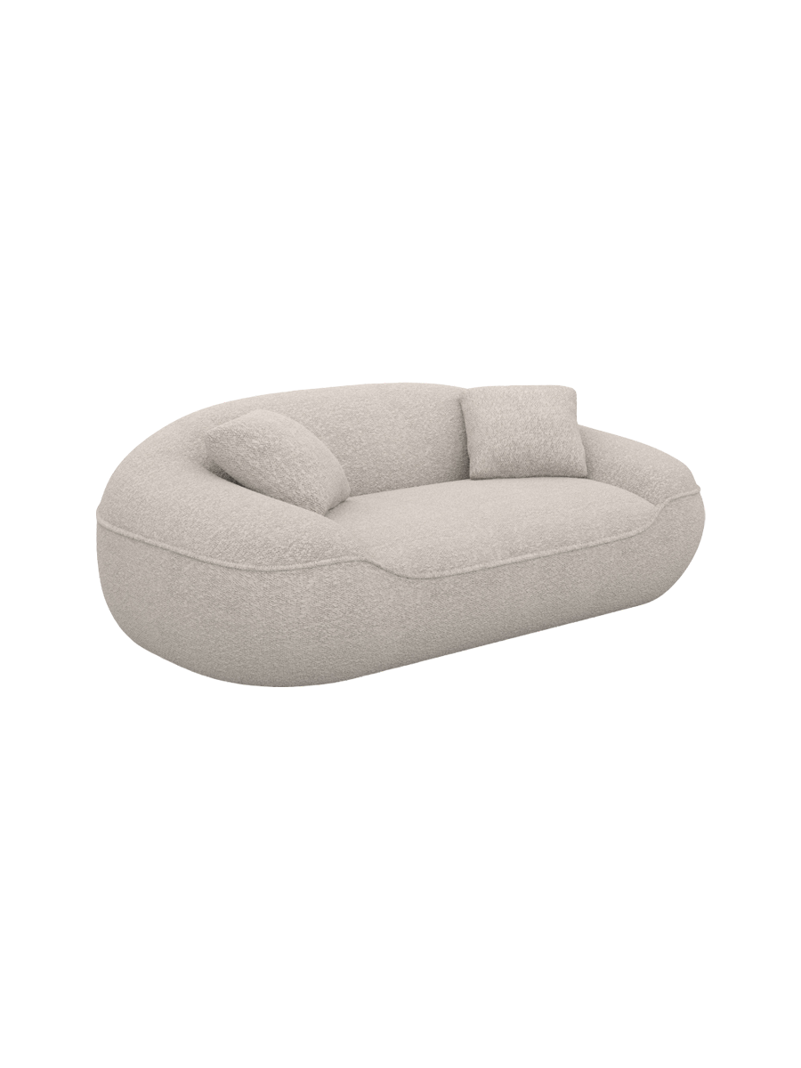 
2-Seater Designer Sofa “Novara” with Bouclé Upholstery - Bouclé Toffee