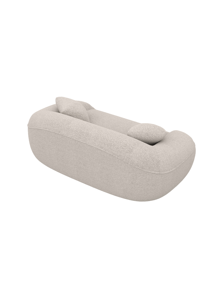 
2-Seater Designer Sofa “Novara” with Bouclé Upholstery - Bouclé Toffee