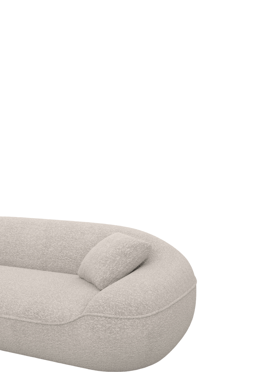 
2-Seater Designer Sofa “Novara” with Bouclé Upholstery - Bouclé Toffee