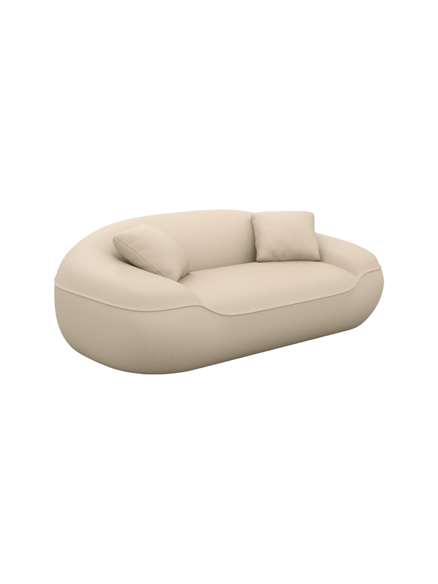
2-Sitzer Design Echtleder Sofa „Novara“ - Echtleder Beige