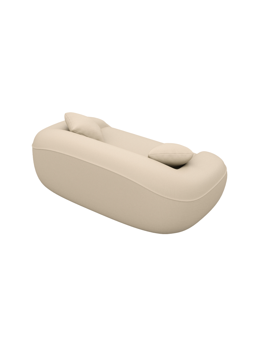 
2-Sitzer Design Echtleder Sofa „Novara“ - Echtleder Beige