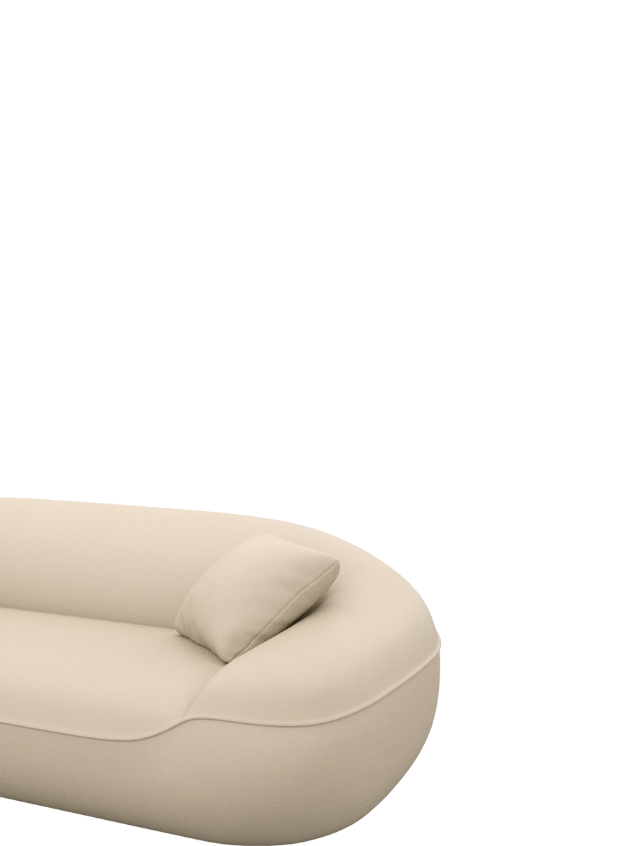 
2-Sitzer Design Echtleder Sofa „Novara“ - Echtleder Beige
