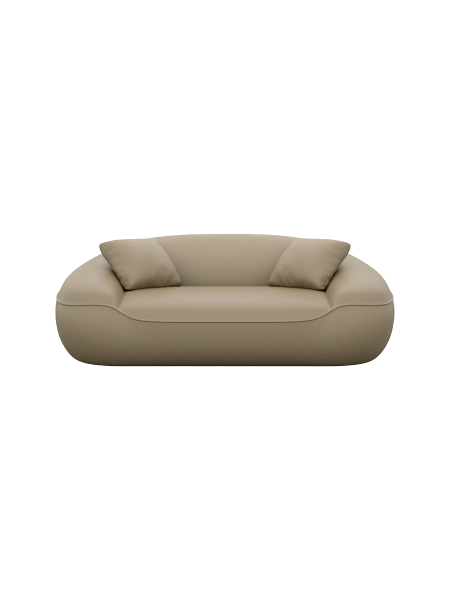 
2-Sitzer Design Echtleder Sofa „Novara“ - Echtleder Beige