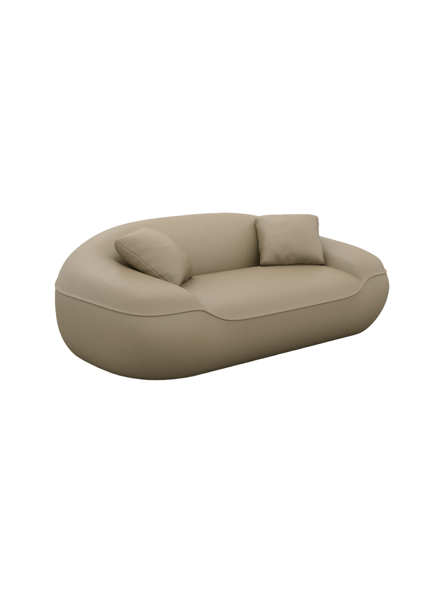 
2-Sitzer Design Echtleder Sofa „Novara“ - Echtleder Dark Beige