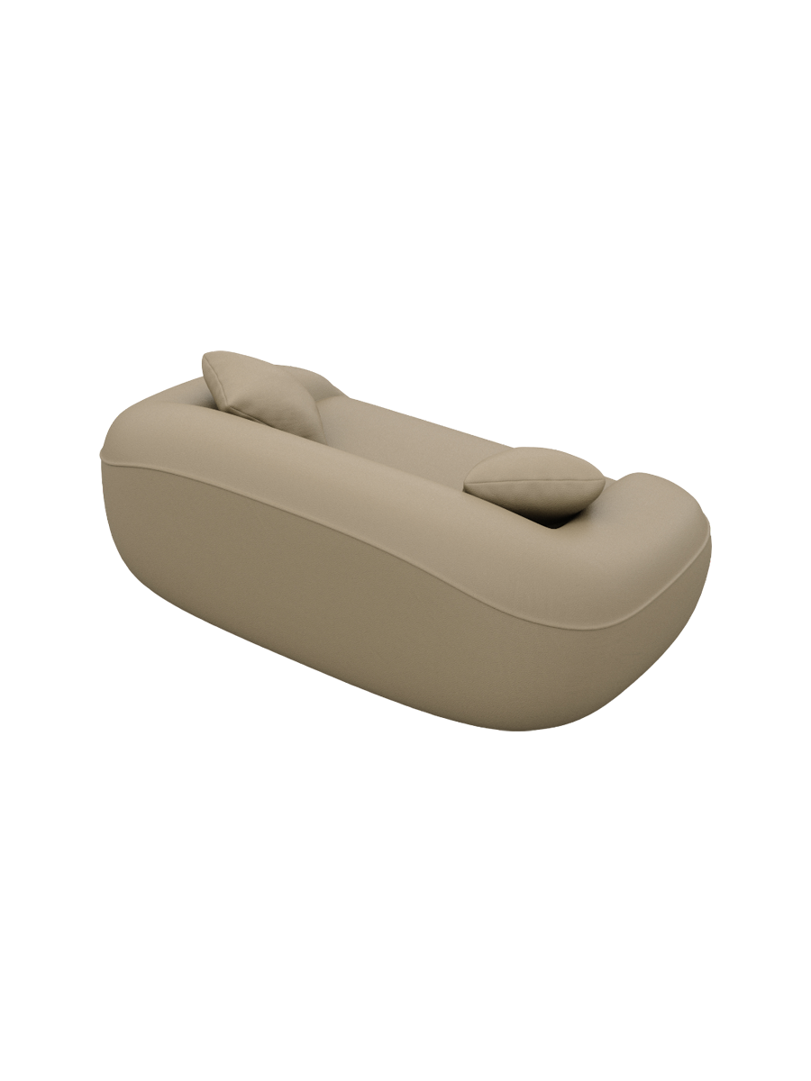 
2-Sitzer Design Echtleder Sofa „Novara“ - Echtleder Dark Beige